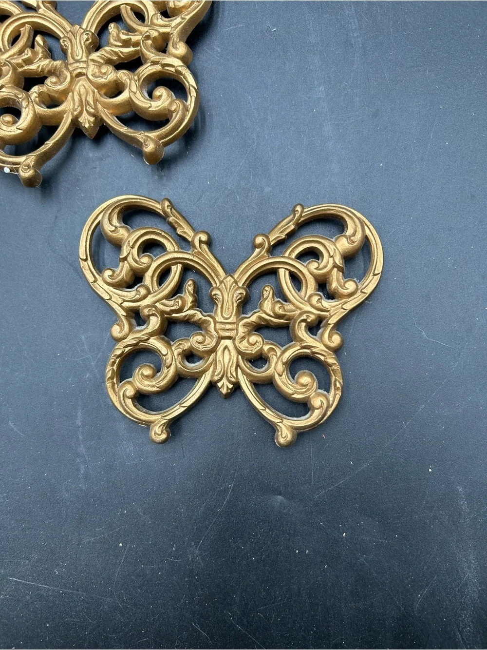 Vintage home interior gold butterfly 2210 wall decor, boho, Hollywood regency